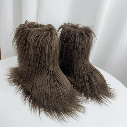 Fur Snow Boots for Winter. - Maison Novaire #
