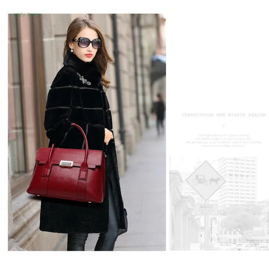 Genuine Leather Briefcase | Large Capacity Women's Bag | Maison Novaire - Maison Novaire