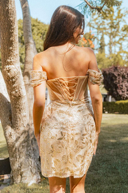 Glitter Mesh Homecoming Dress - Maison Novaire #
