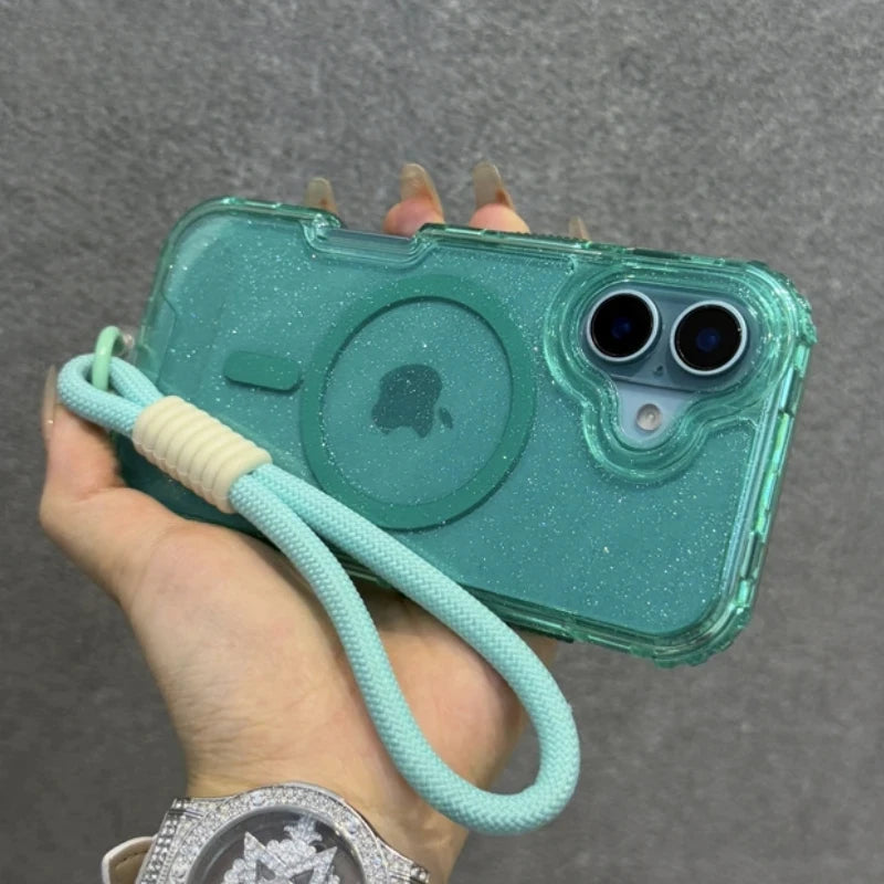 Glitter Transparent Magnetic MagSafe Case for IPhone 17 - Maison Novaire #