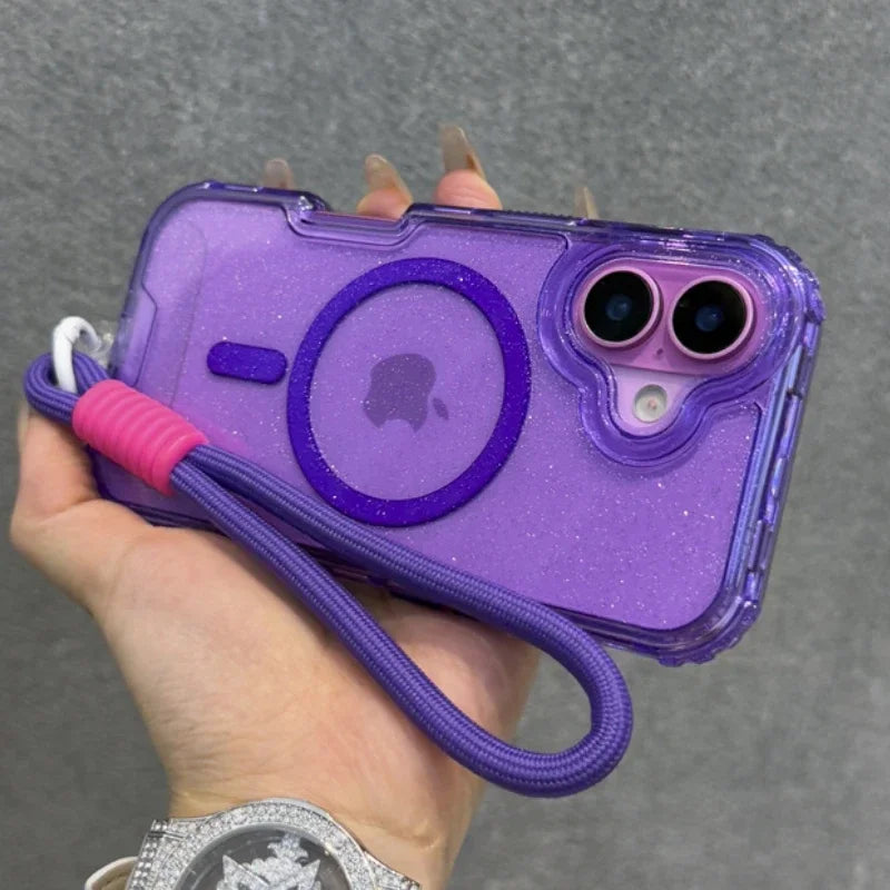 Glitter Transparent Magnetic MagSafe Case for IPhone 17 - Maison Novaire #