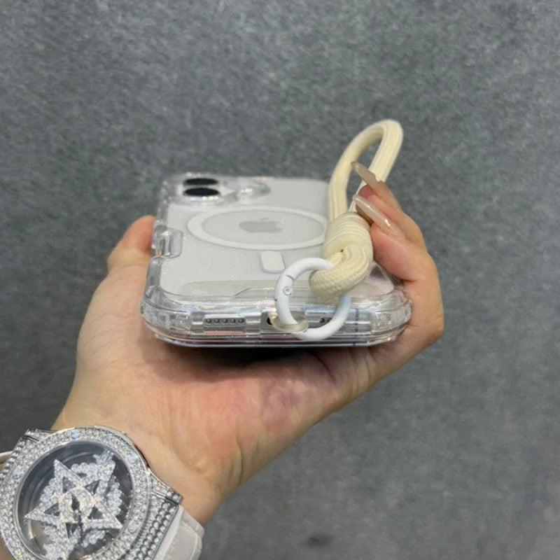 Glitter Transparent Magnetic MagSafe Case for IPhone 17 - Maison Novaire #