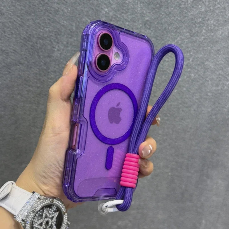 Glitter Transparent Magnetic MagSafe Case for IPhone 17 - Maison Novaire #