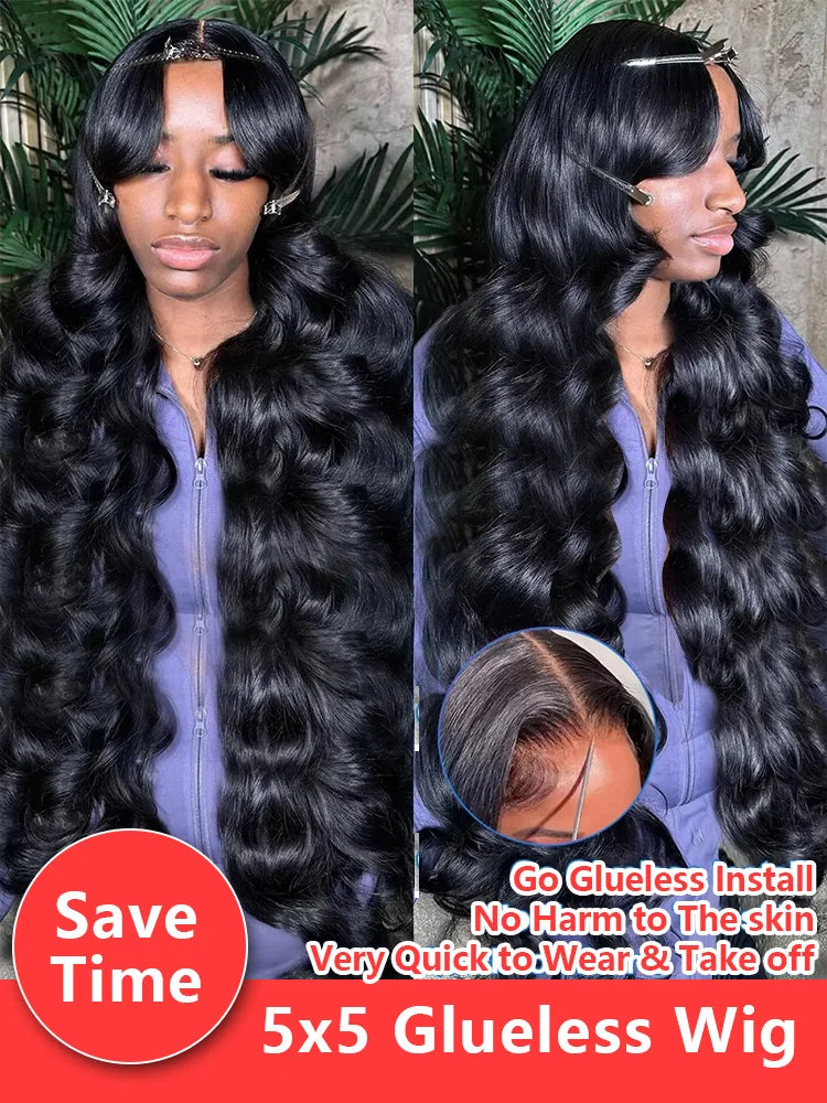 Glueless Wig Human Hair Body Wave Lace Frontal. - Maison Novaire #