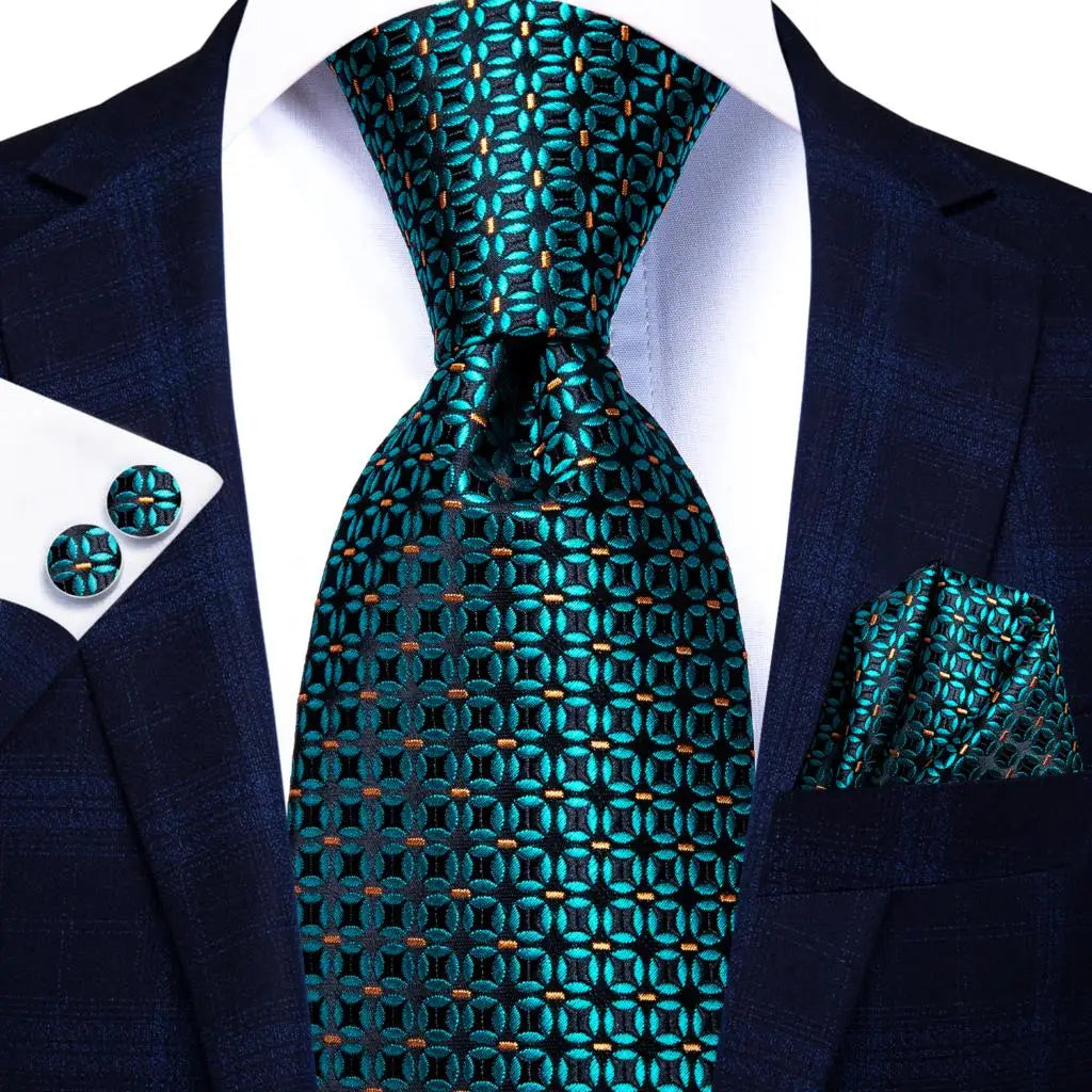 Hi-Tie Black Paisley Silk Tie 8.5cm | 100% Silk Men’s Formal Luxury Necktie for Wedding Business Party