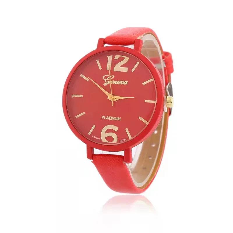 Luxury Women Quartz Watch with Silica Gel Strap.