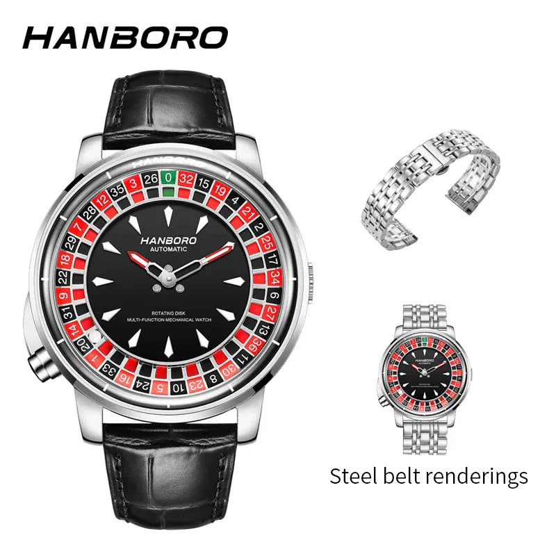 HANBORO Men’s Fully Automatic Mechanical Watch – Model 1001 - Maison Novaire #