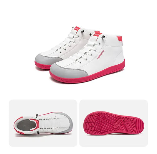 HOBIBEAR Mid Top Barefoot Ankle Boots | Wide Toe Zero-Drop Non-Slip Artificial Leather Shoes for Men Women Outdoor Hiking Walking - BLAKESTORE-NG