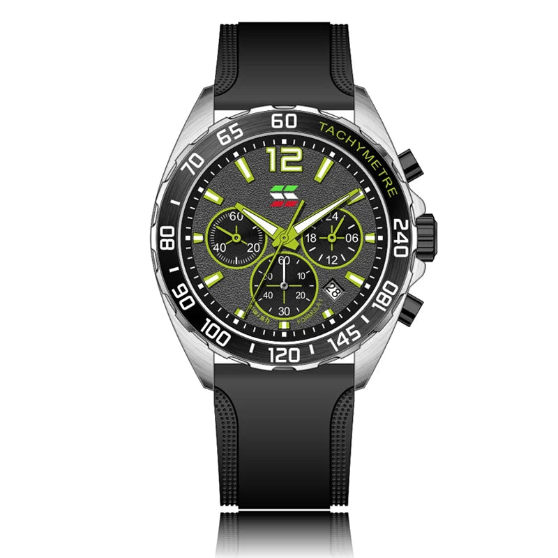 Green Blue Men Watches Sport Chronograph Wrist Watch.