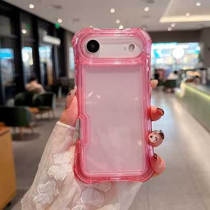 Heavy Duty 3-in-1 Clear Anti-Drop iPhone Case | Shockproof Protective Cover Pink