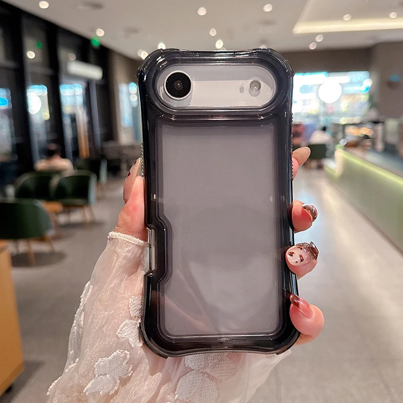 Heavy Duty 3-in-1 Clear Anti-Drop iPhone Case | Shockproof Protective Cover Black