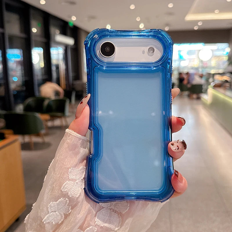 Heavy Duty 3-in-1 Clear Anti-Drop iPhone Case | Shockproof Protective Cover Blue