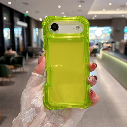 Heavy Duty 3-in-1 Clear Anti-Drop iPhone Case | Shockproof Protective Cover Fluorescent Green