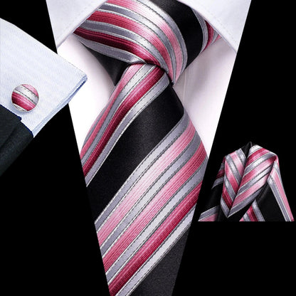 Hi-Tie Black Paisley Silk Tie 8.5cm | 100% Silk Men’s Formal Luxury Necktie for Wedding Business Party - Maison Novaire #