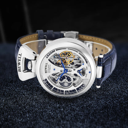High-End Waterproof Automatic Mechanical Watch | Leather Strap and Transparent Back - Maison Novaire