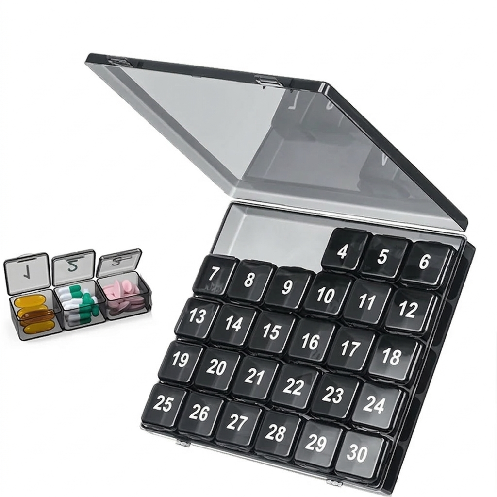 30-Day Monthly Pill Organizer Case