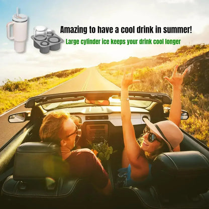 Ice Cube Tray Mold for Tumbler Stanley Cup Silicone Cylinder Ice Cube Maker Mold with Lid For 20oz 30oz 40oz - Maison Novaire #