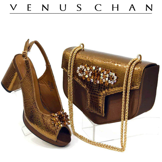Italian Open Toe Heels Shoes And Bag - Maison Novaire