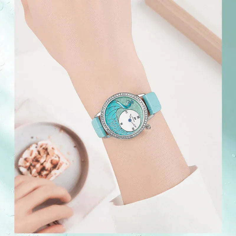 JONNY MOORE 1597 Exquisite Peacock Dial Women’s Watch - BLAKESTORE-NG