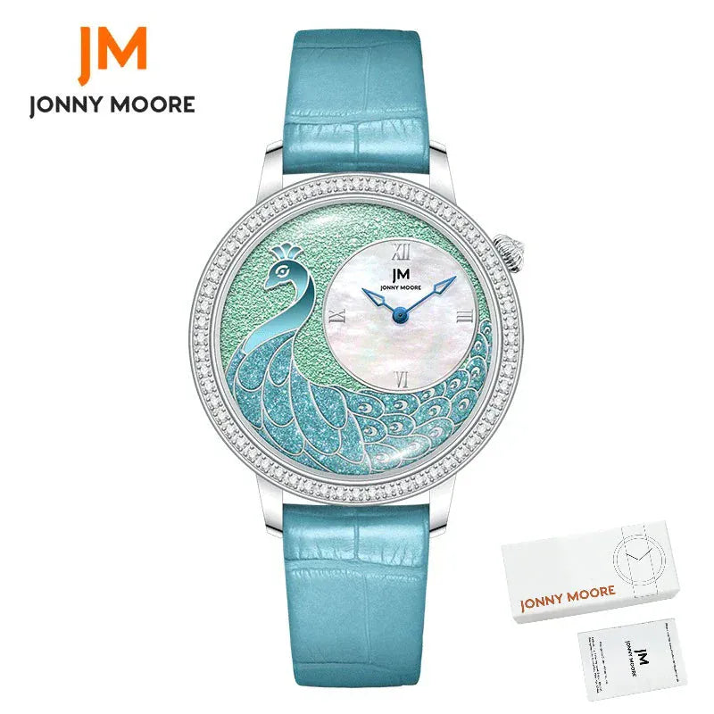 JONNY MOORE 1597 Exquisite Peacock Dial Women’s Watch - BLAKESTORE-NG