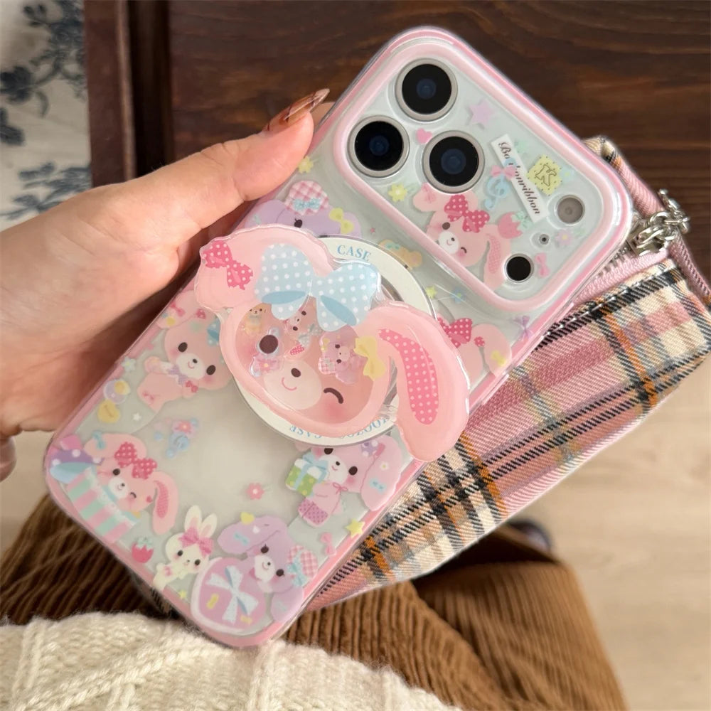 Kawaii Dessert Rabbit Magnetic Phone Case | Cute MagSafe Stand Cover