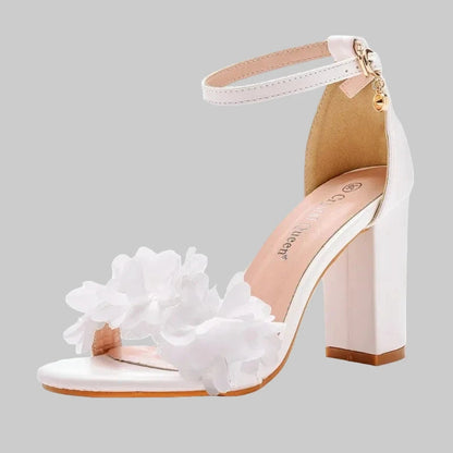 Lady Round Head Square Heel Thick Heel Shoes. Shallow Mouth. - Maison Novaire #