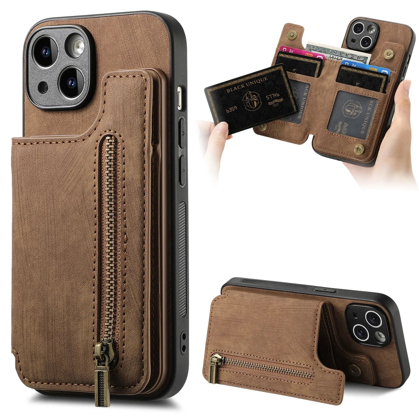 Leather wallet Case For iPhone - Maison Novaire #