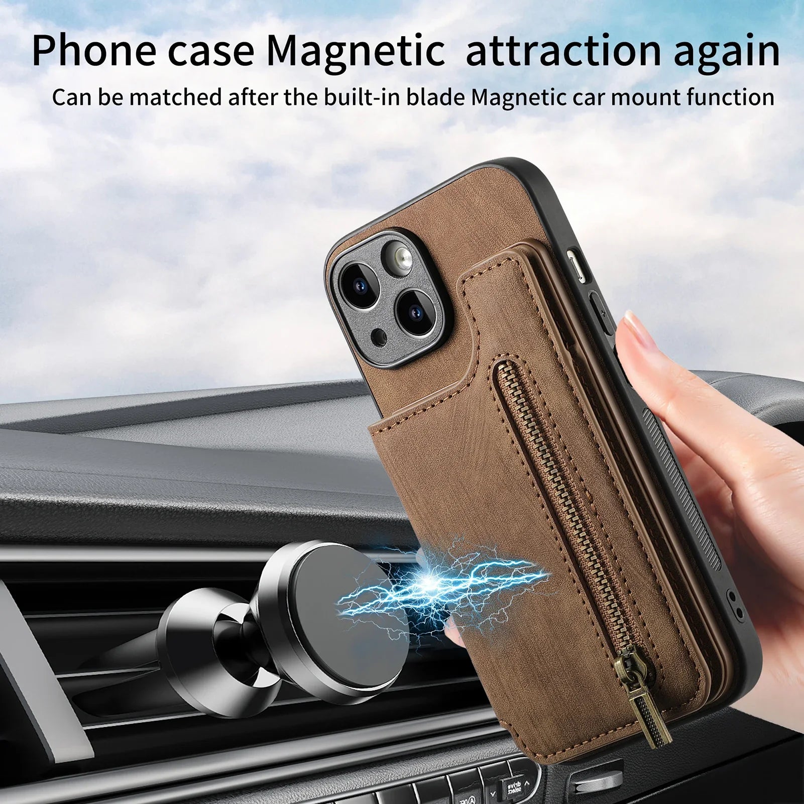 Leather wallet Case For iPhone - Maison Novaire #