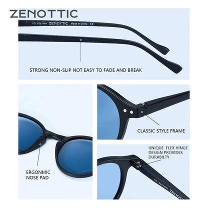ZENOTTIC Vintage Polarized UV400 Round Sunglasses - Maison Novaire #