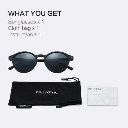 ZENOTTIC Vintage Polarized UV400 Round Sunglasses - Maison Novaire #