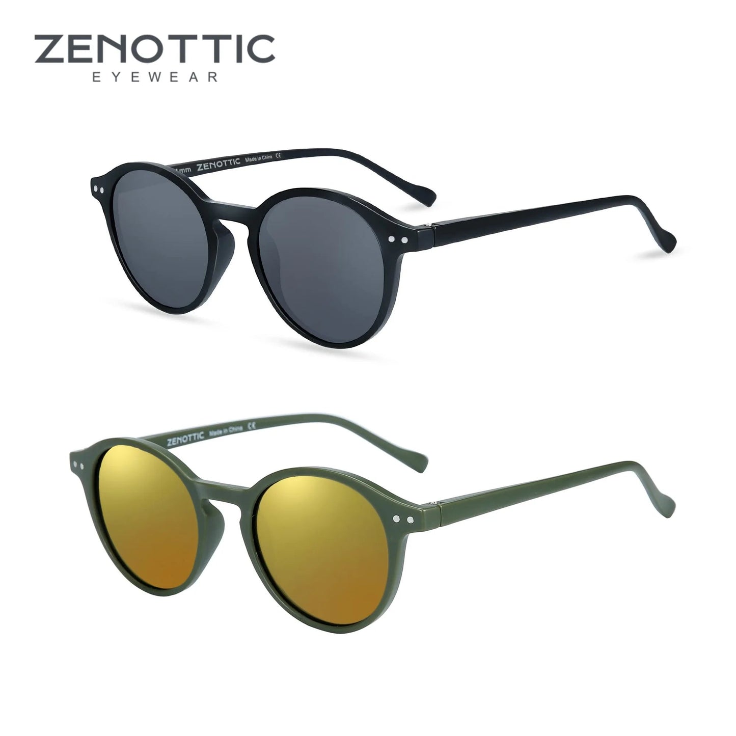 ZENOTTIC Vintage Polarized UV400 Round Sunglasses - Maison Novaire #