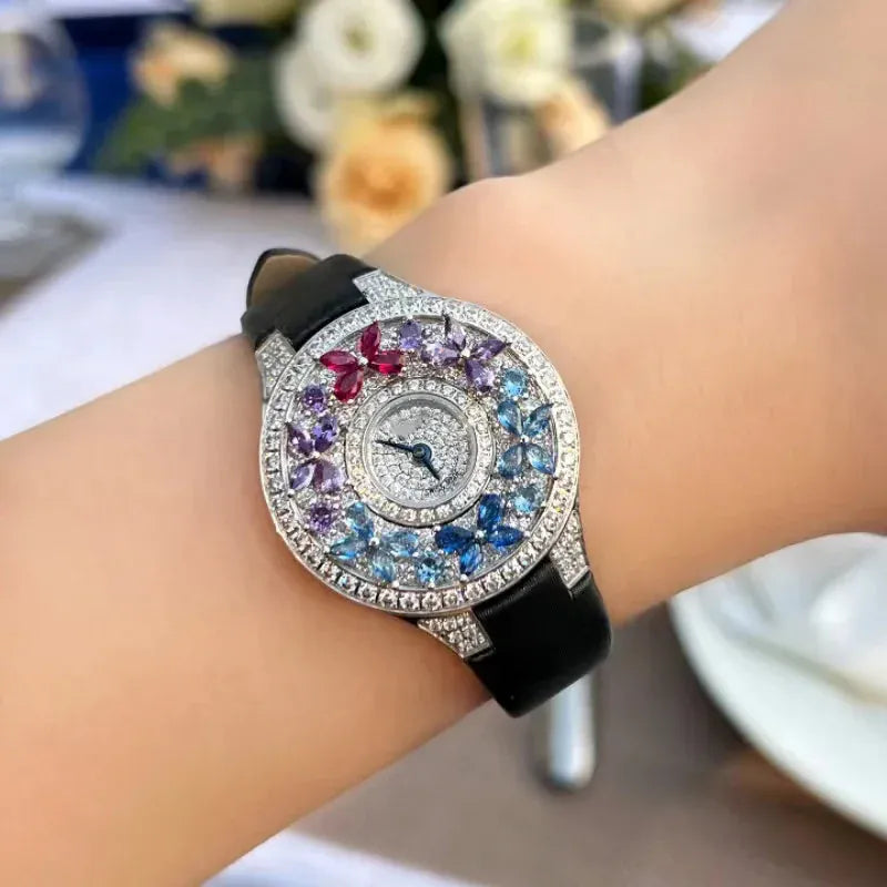 Luxury Colorful Women’s Quartz Watch | Elegant Jewel Bracelet Timepiece - Maison Novaire