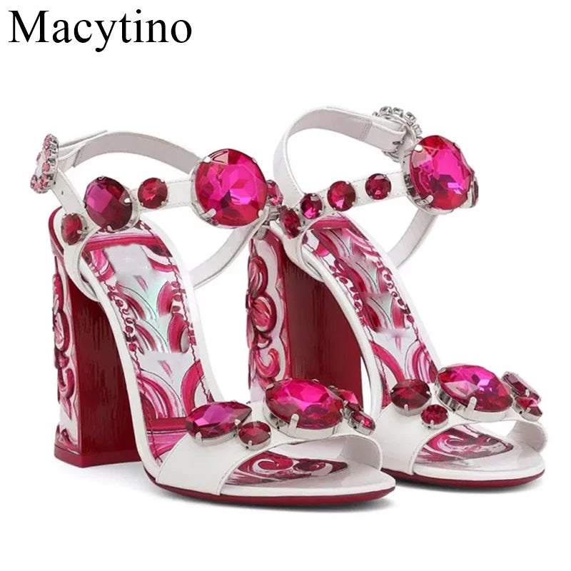 Luxury Diamond Crystal Decor Modern Sandals for Women. - Maison Novaire #