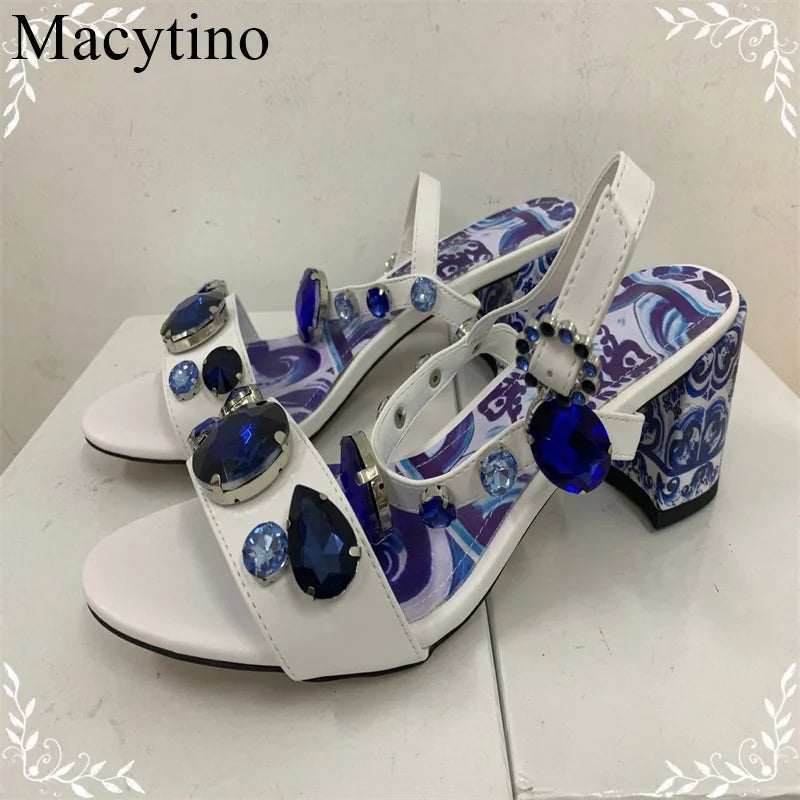 Luxury Diamond Crystal Decor Modern Sandals for Women. - Maison Novaire #