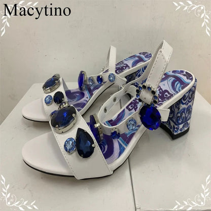 Luxury Diamond Crystal Decor Modern Sandals for Women. - Maison Novaire #
