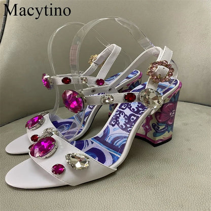 Luxury Diamond Crystal Decor Modern Sandals for Women. - Maison Novaire #