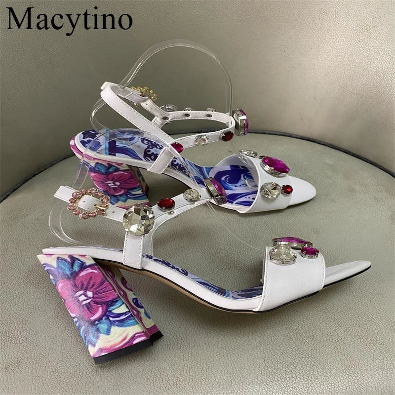 Luxury Diamond Crystal Decor Modern Sandals for Women. - Maison Novaire #