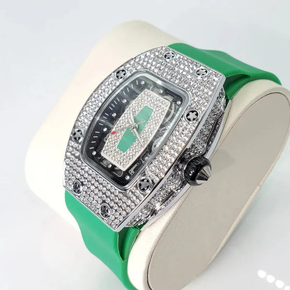 Luxury Diamond Women’s Watch | Tonneau Ice-Out Waterproof Sport Clock - Maison Novaire #