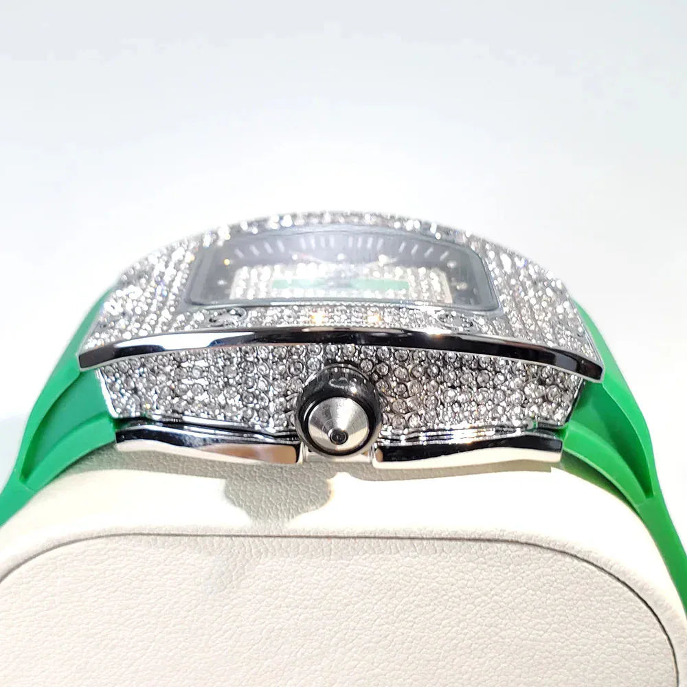 Luxury Diamond Women’s Watch | Tonneau Ice-Out Waterproof Sport Clock - Maison Novaire #