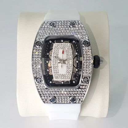 Luxury Diamond Women’s Watch | Tonneau Ice-Out Waterproof Sport Clock - Maison Novaire #