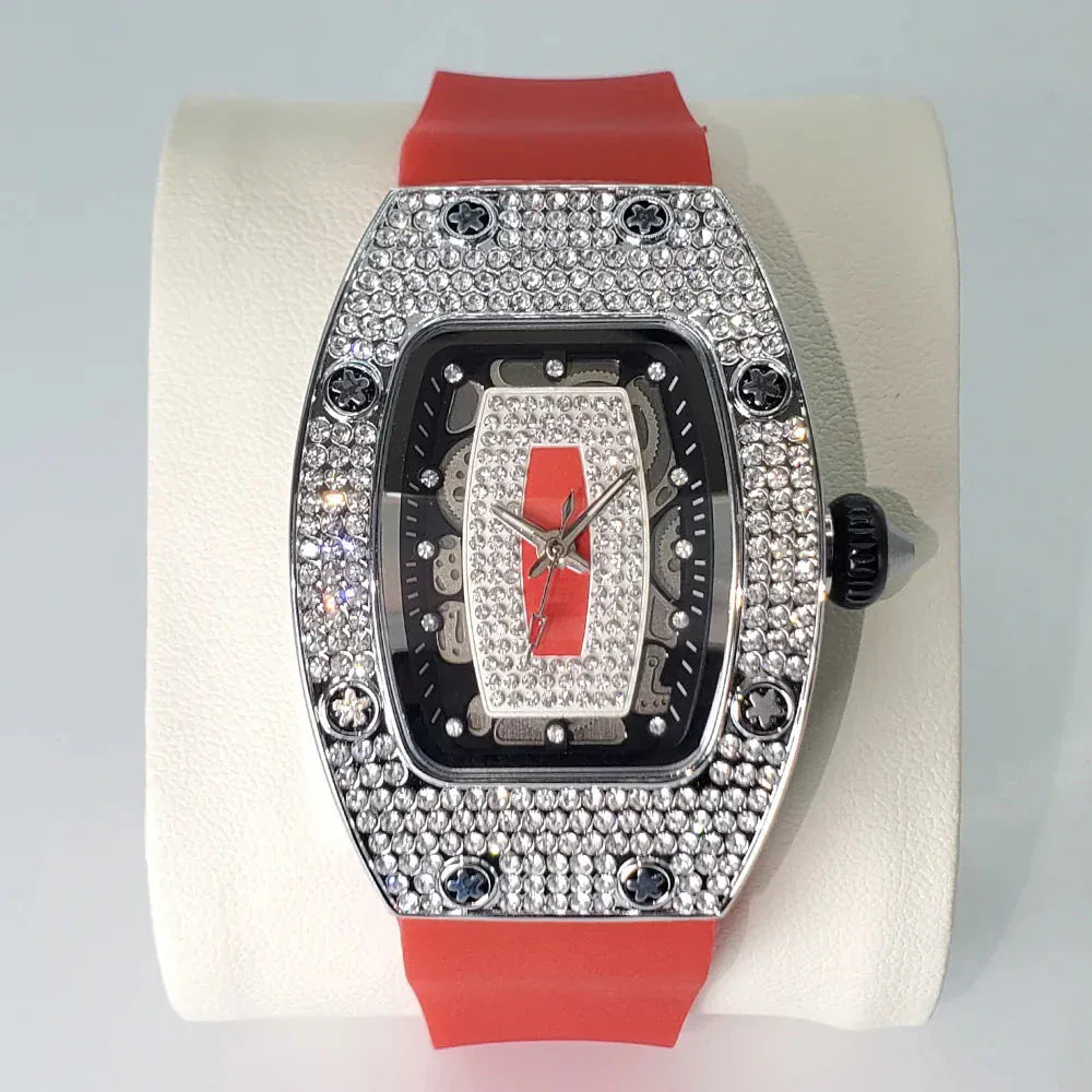 Luxury Diamond Women’s Watch | Tonneau Ice-Out Waterproof Sport Clock - Maison Novaire #