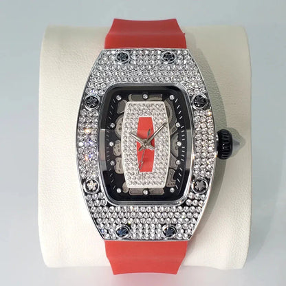 Luxury Diamond Women’s Watch | Tonneau Ice-Out Waterproof Sport Clock - Maison Novaire #