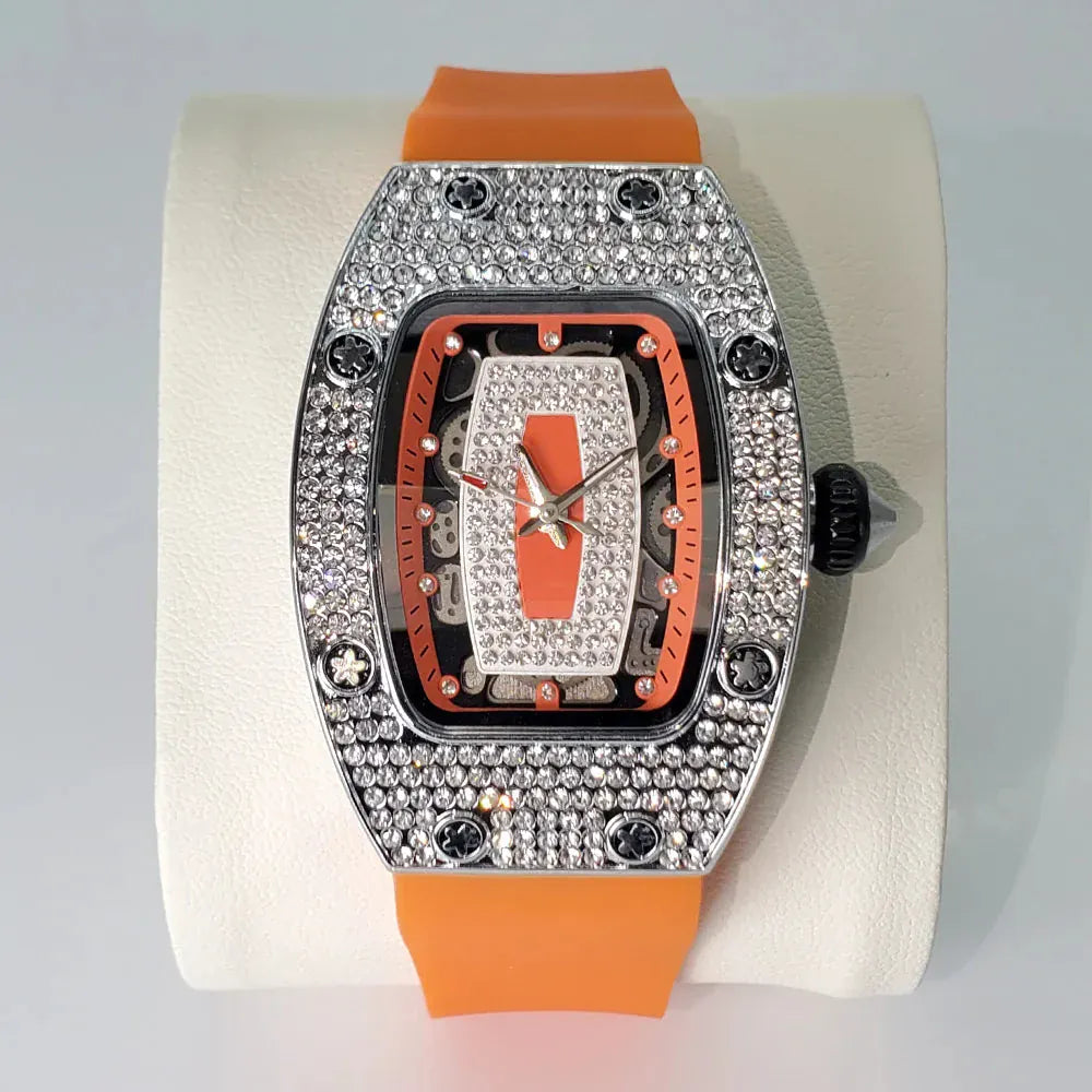 Luxury Diamond Women’s Watch | Tonneau Ice-Out Waterproof Sport Clock - Maison Novaire #
