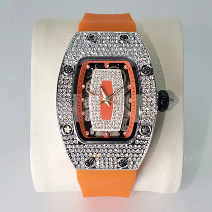 Luxury Diamond Women’s Watch | Tonneau Ice-Out Waterproof Sport Clock - Maison Novaire #