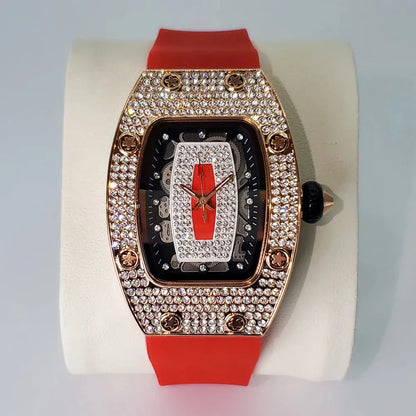 Luxury Diamond Women’s Watch | Tonneau Ice-Out Waterproof Sport Clock - Maison Novaire #
