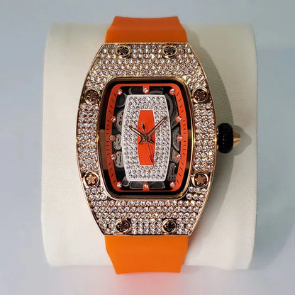 Luxury Diamond Women’s Watch | Tonneau Ice-Out Waterproof Sport Clock - Maison Novaire #