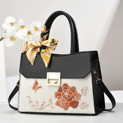 Luxury Embroidered Shopping Handbags.Female Shoulder Leather Bag. - Maison Novaire #