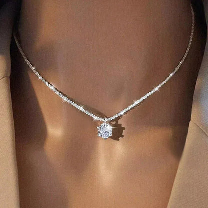 Luxury Moissanite Necklace 1CT – GRA Certified 925 Silver Pendant - Maison Novaire #