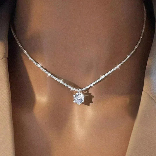 Luxury Moissanite Necklace 1CT – GRA Certified 925 Silver Pendant - Maison Novaire
