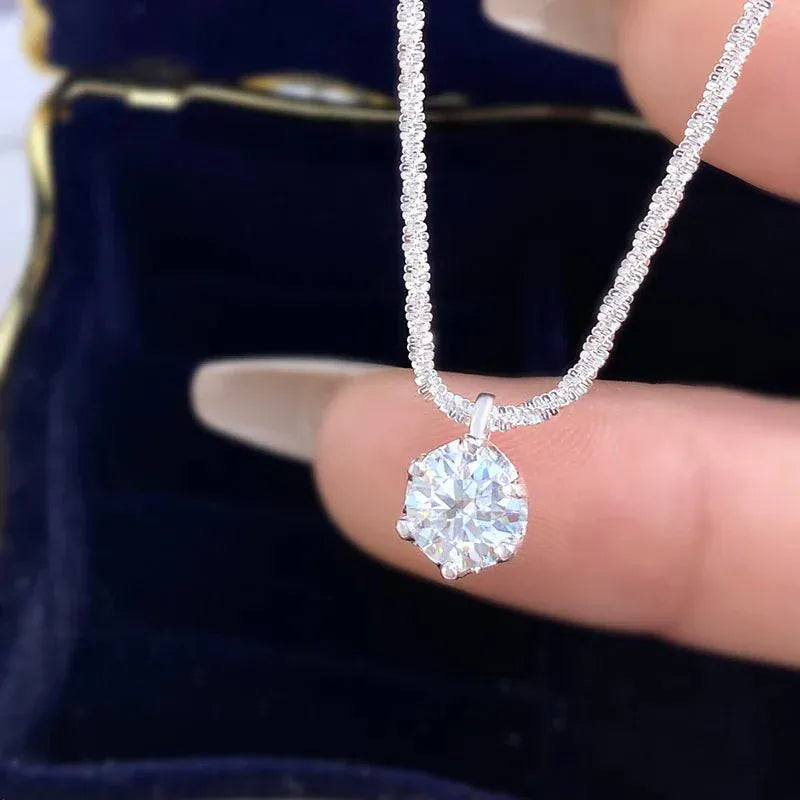 Luxury Moissanite Necklace 1CT – GRA Certified 925 Silver Pendant - Maison Novaire #